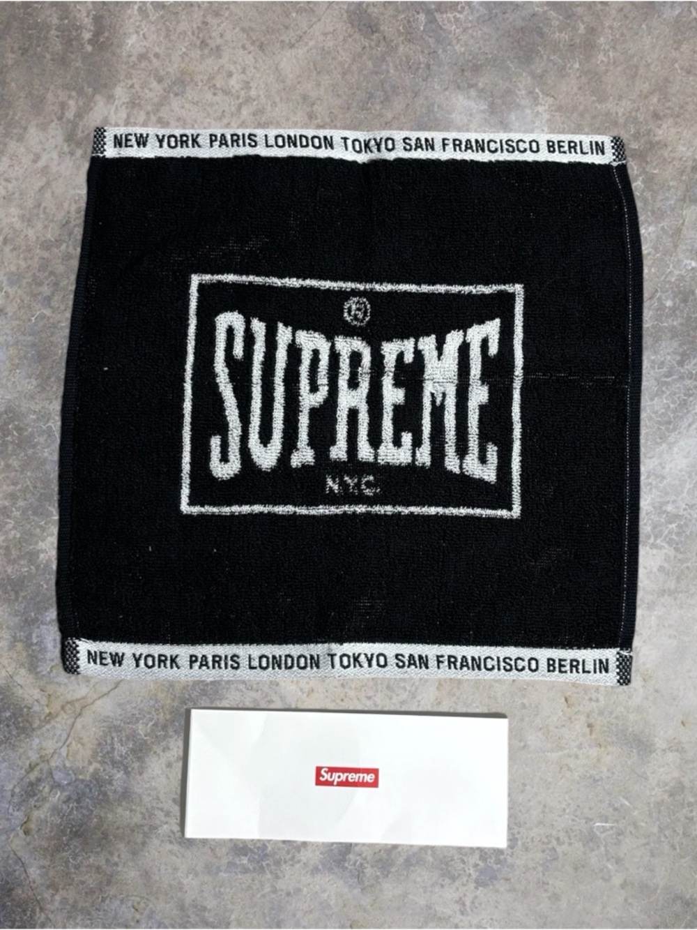 Supreme Black and White Logo Towel